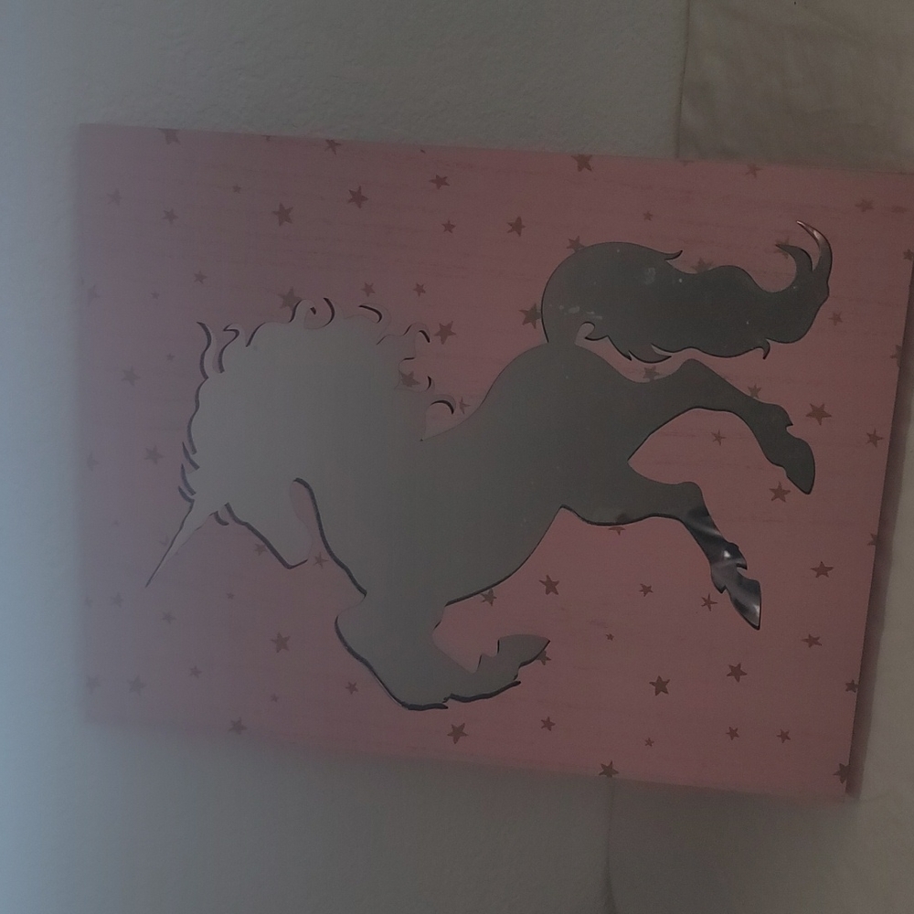 Unicorn Pink W/ Gold Stars Mirror